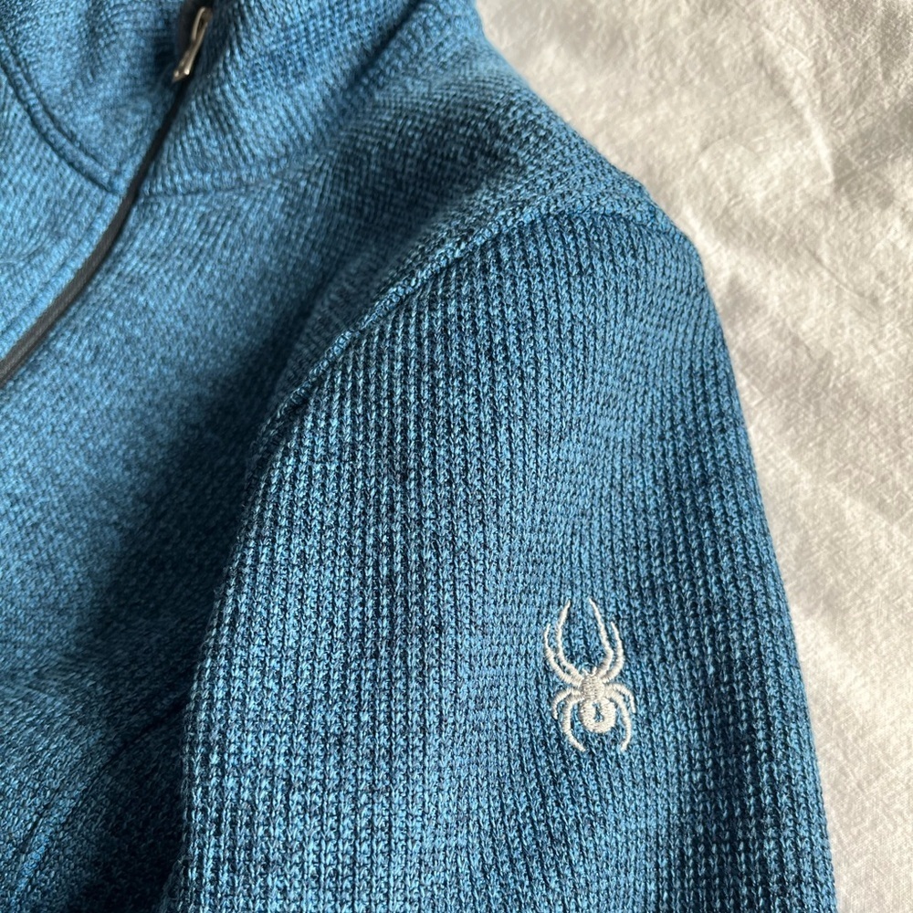 Spyder Women’s Blue Heathered Full-Zip Fleece Jacket L, Gorpcore Layering Piece - Picture 13 of 16